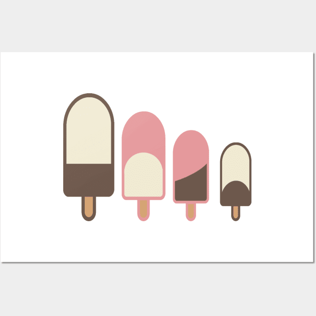 Cute Family of 4 Popsicle Figures Wall Art by Atomic Chile 